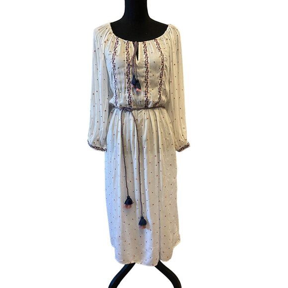 Graham & Spencer Isilda Embroidered Dress tassel neck tie & belt floral prairie - Picture 3 of 9
